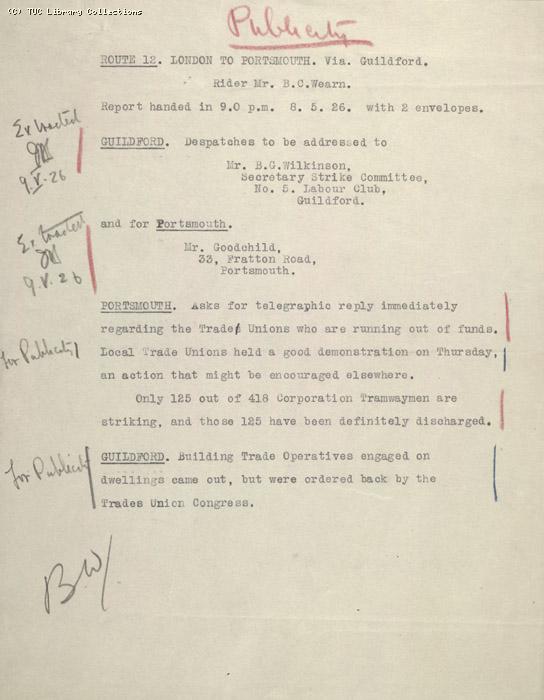 Route Report - 122 8 May 1926