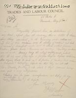 Letter - Newark & District Trades and Labour Council, 9 May 1926