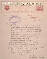 Letter - Heanor & District Local Labour Party and Trades Council, 7 May 1926