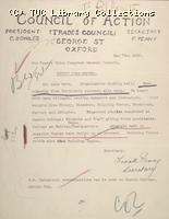 Letter - Council of Action, Oxford, 7 May 1926