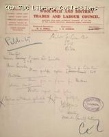 Letter - Woolwich and District Trades and Labour Club, 8 May 1926