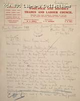 Letter - Woolwich and District Trades and Labour Club, 5 May 1926
