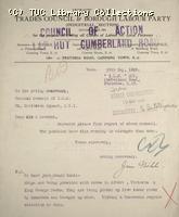 Letter - West Ham Trades Council and Borough Labour Party, 10 May 1926