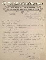 Letter - National Federation of Building Trades Operatives, Tooting, 7 May 1926