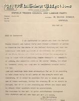 Letter - The Labour Party, Enfield Division, 6 May 1926