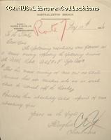 Letter, NUR, Northallerton Branch, 10 May 1926