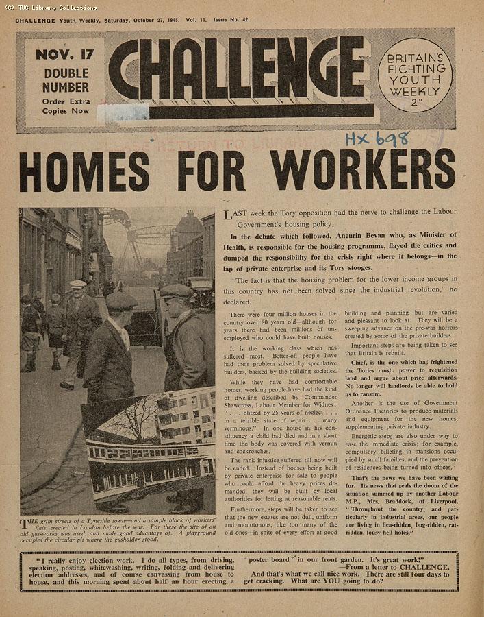 Homes for workers, 1945