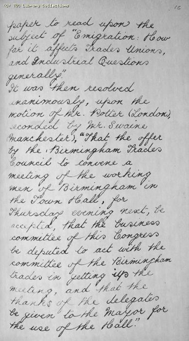 TUC Report, 1869
