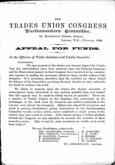 TUC Report, 1888