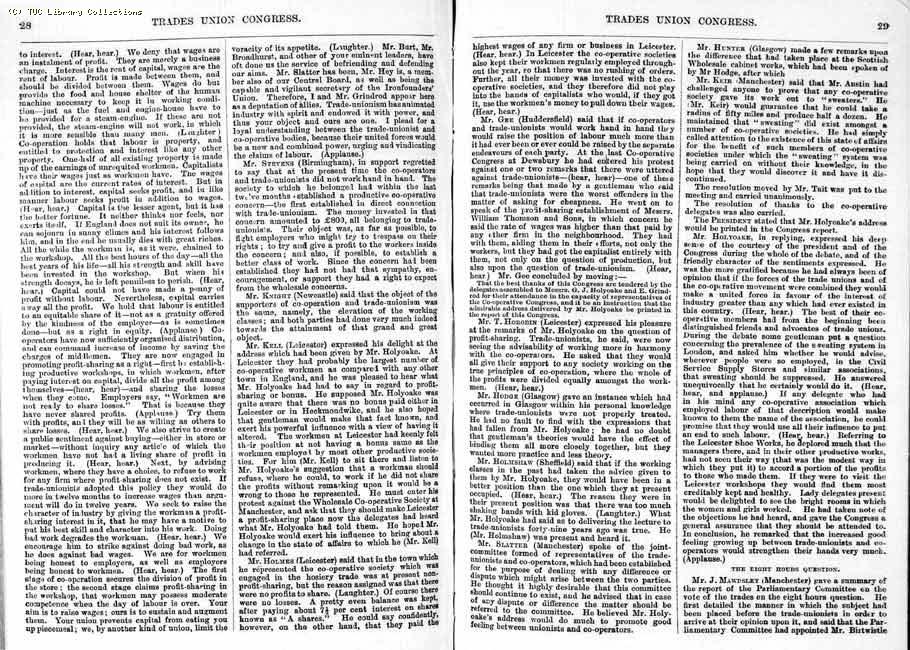 TUC Report, 1888