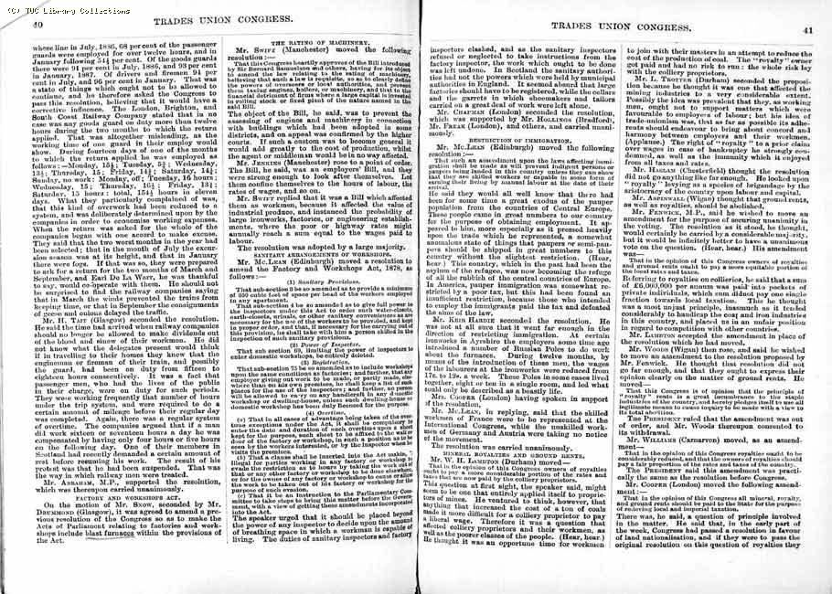 TUC Report, 1888