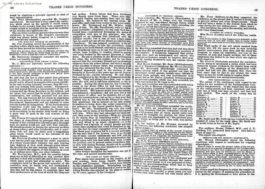 TUC Report, 1888