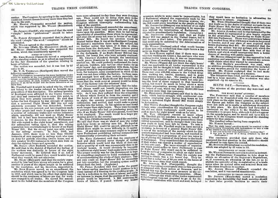 TUC Report, 1888