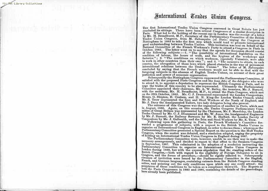 TUC Report, 1888