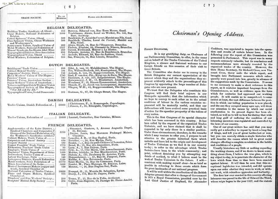 TUC Report, 1888