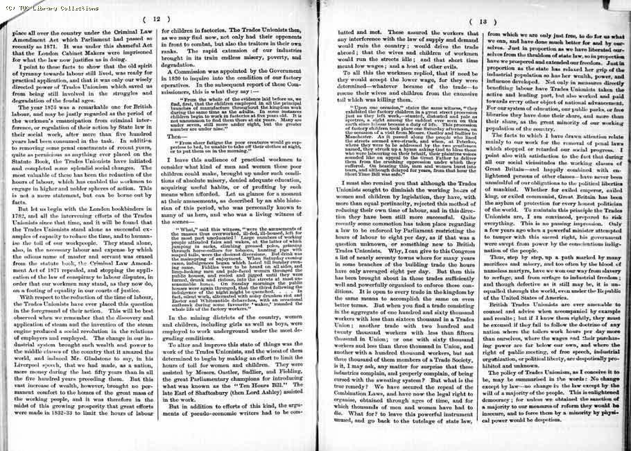 TUC Report, 1888