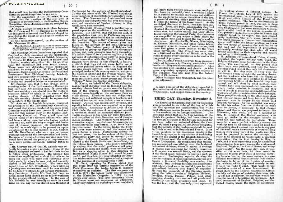 TUC Report, 1888