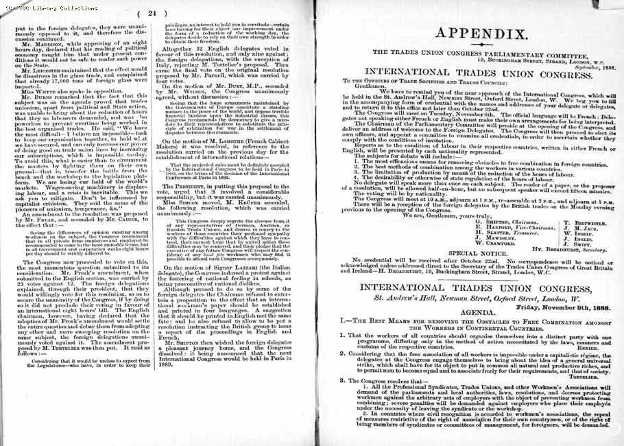 TUC Report, 1888