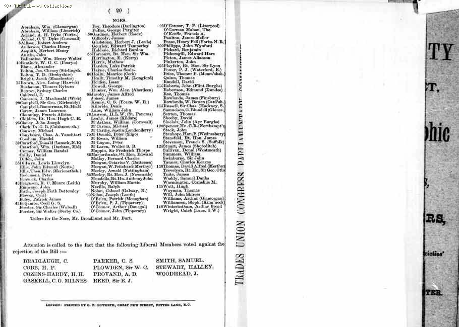 TUC Report, 1888