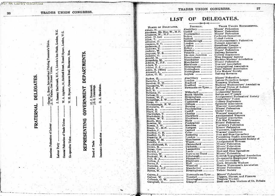TUC Report, 1912