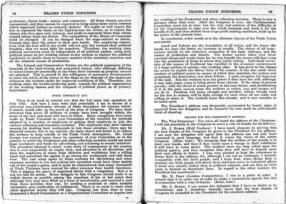 TUC Report, 1912