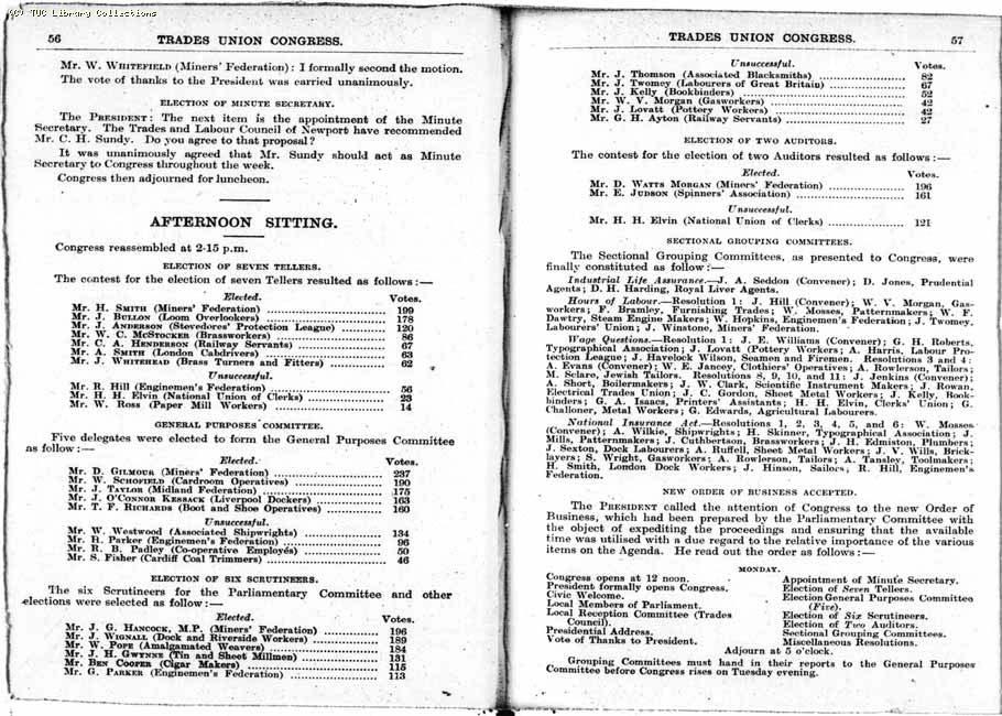 TUC Report, 1912