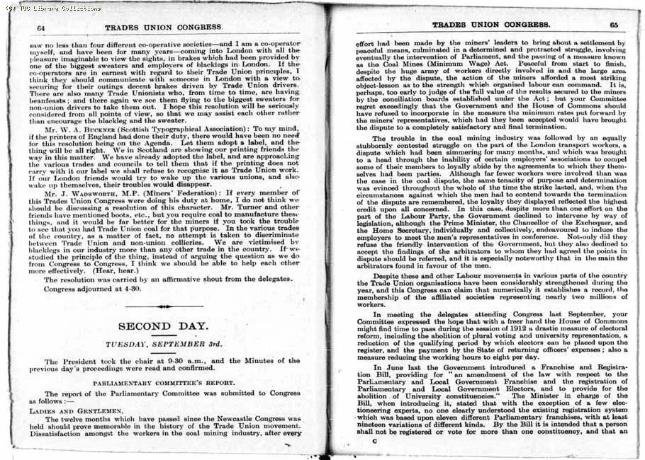 TUC Report, 1912