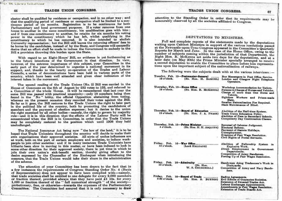 TUC Report, 1912