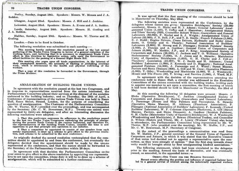 TUC Report, 1912