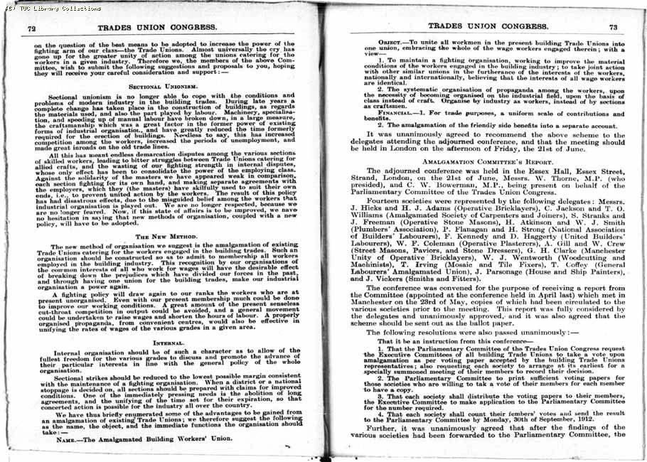 TUC Report, 1912