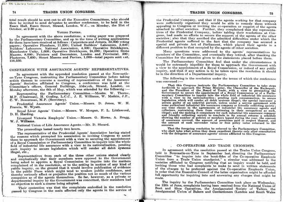 TUC Report, 1912