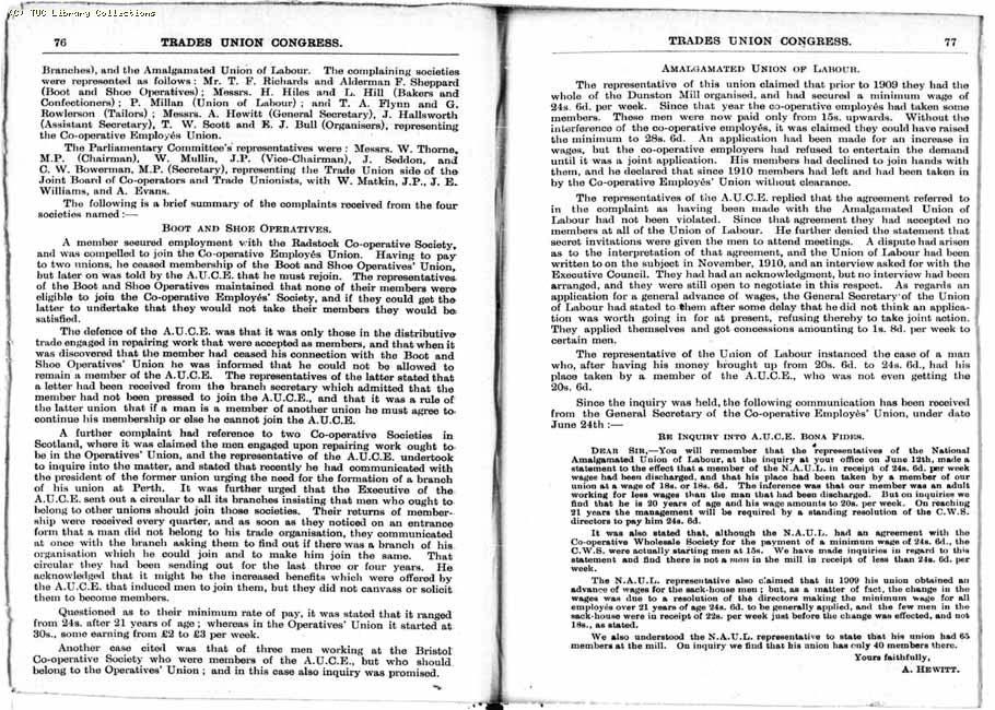 TUC Report, 1912