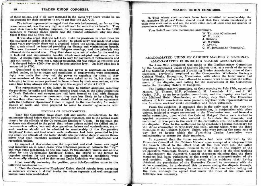 TUC Report, 1912