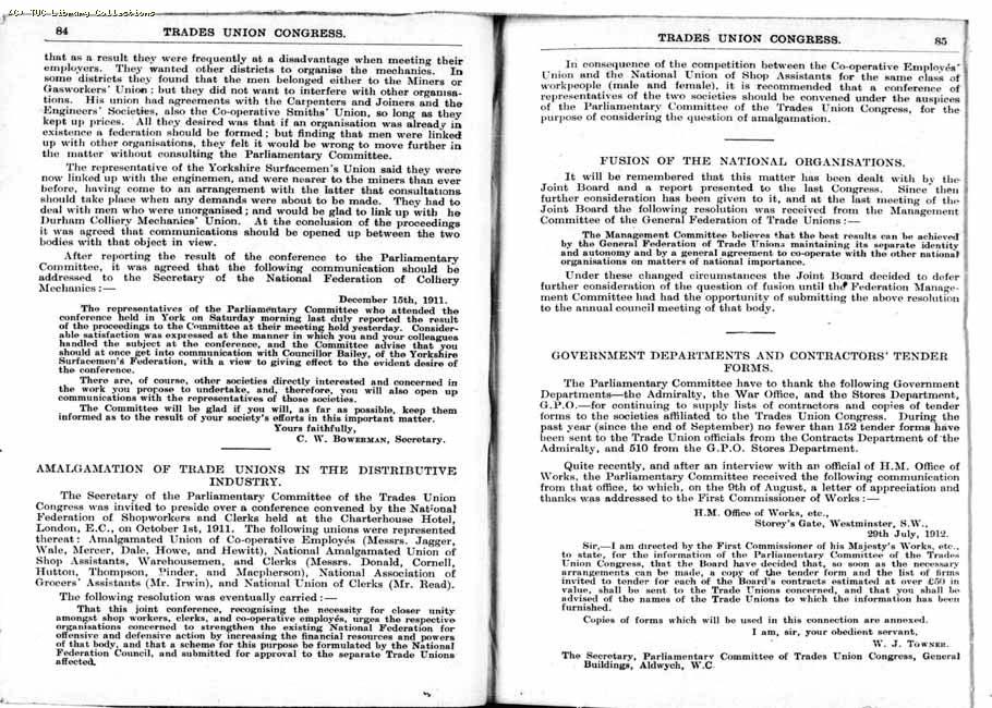 TUC Report, 1912