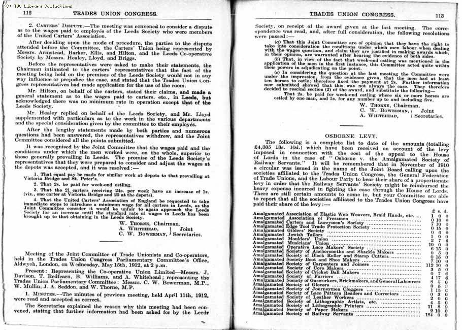TUC Report, 1912