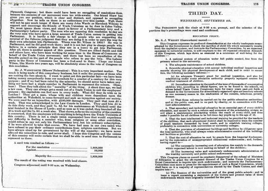 TUC Report, 1912