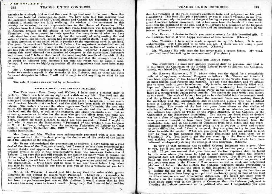 TUC Report, 1912