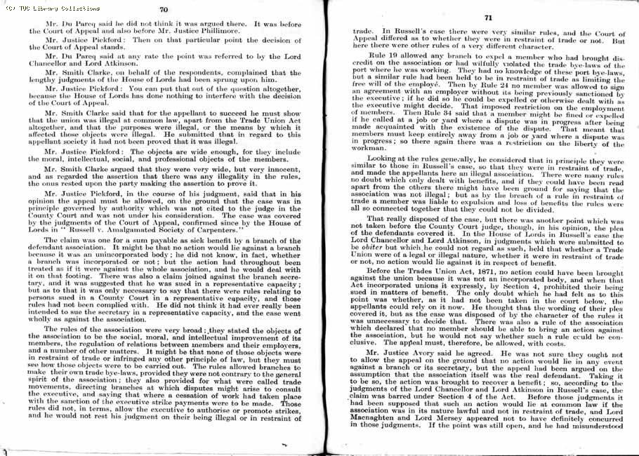 TUC Report, 1912