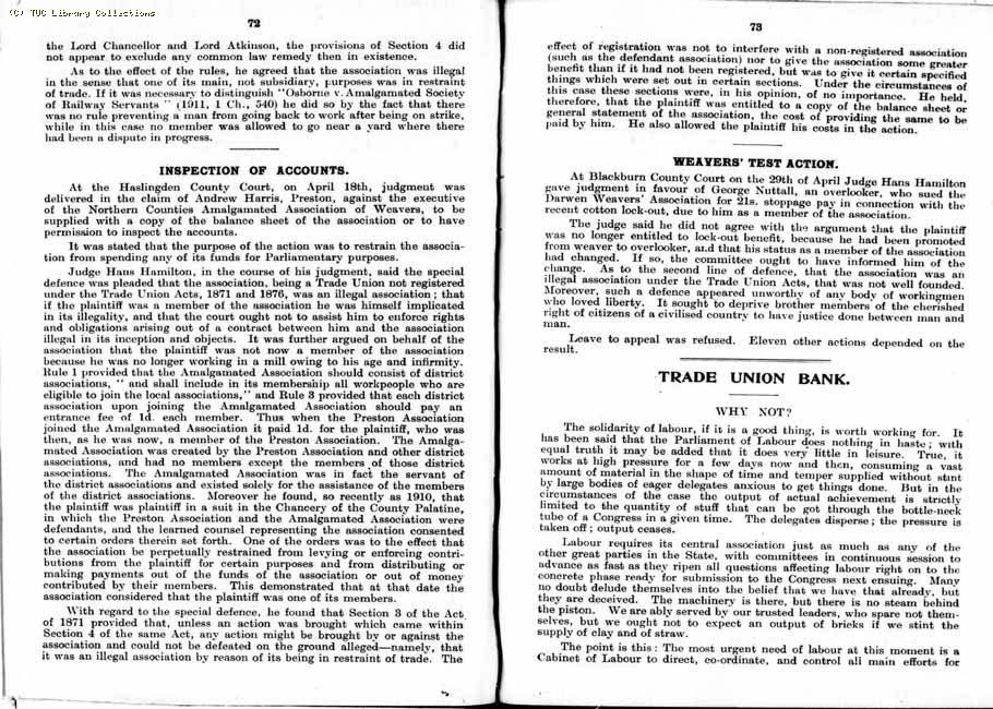 TUC Report, 1912