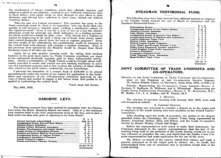 TUC Report, 1912