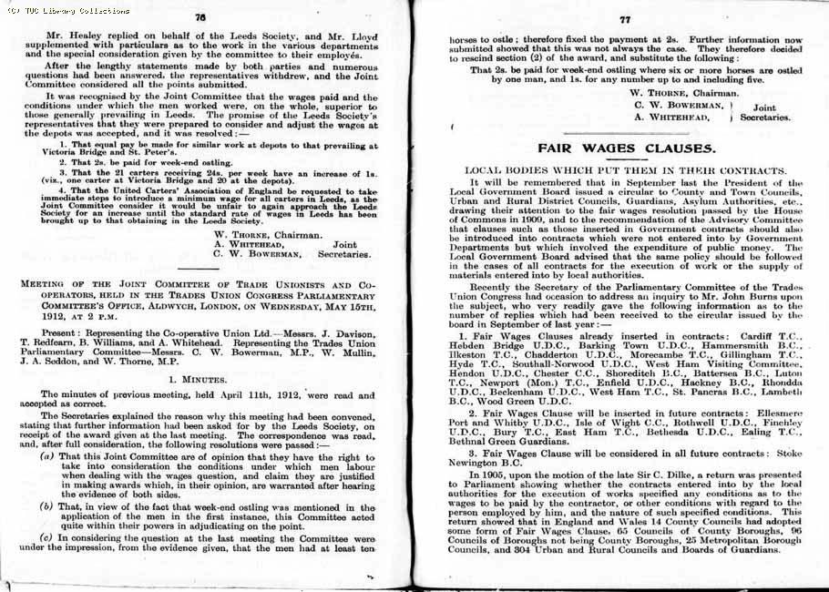 TUC Report, 1912