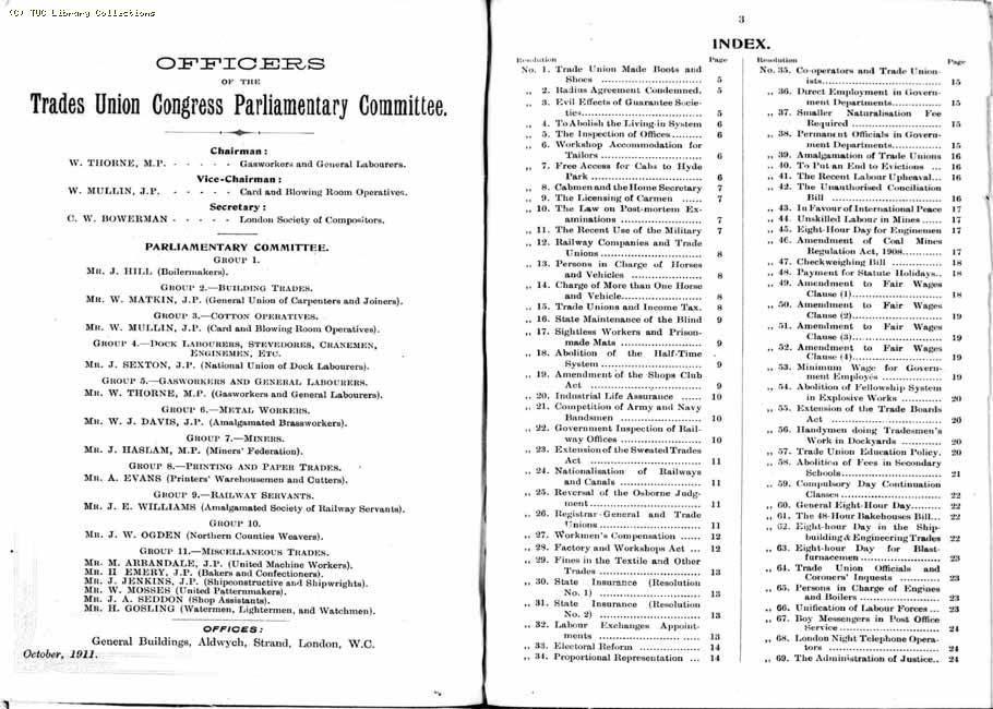 TUC Report, 1912