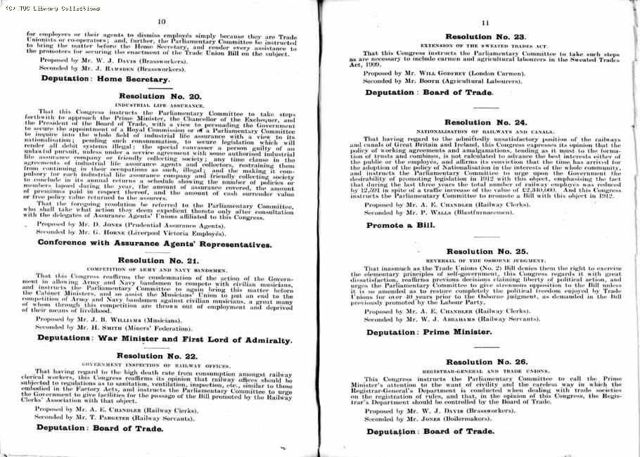 TUC Report, 1912