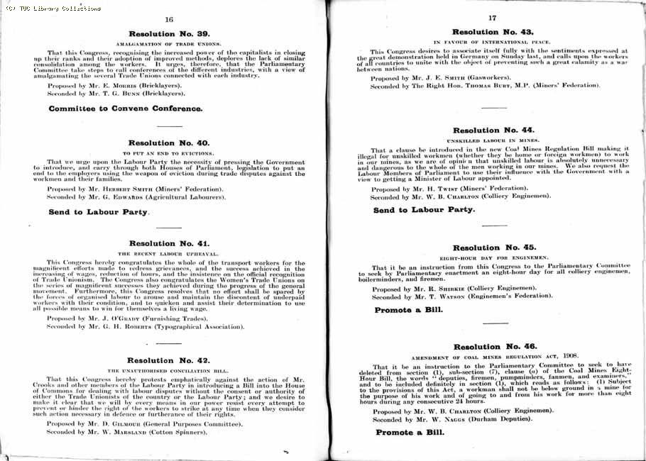TUC Report, 1912