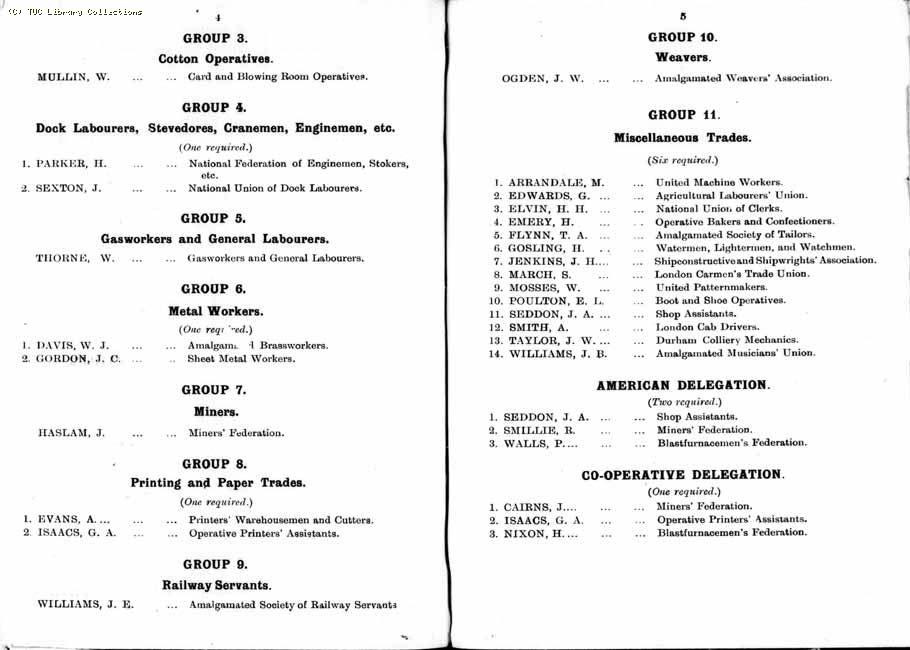 TUC Report, 1912