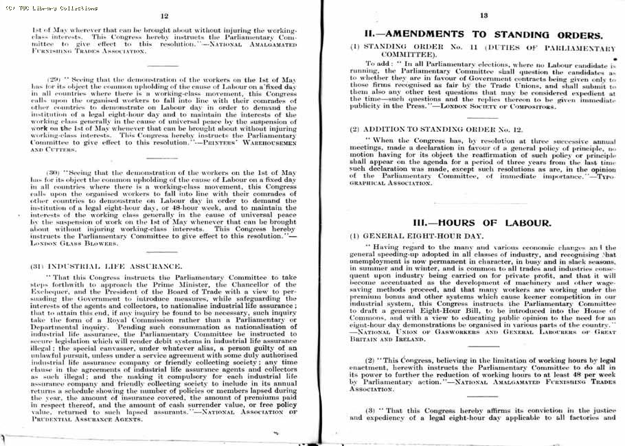 TUC Report, 1912