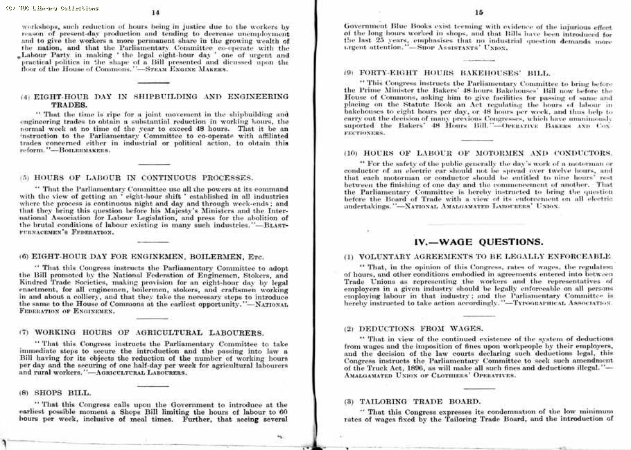 TUC Report, 1912