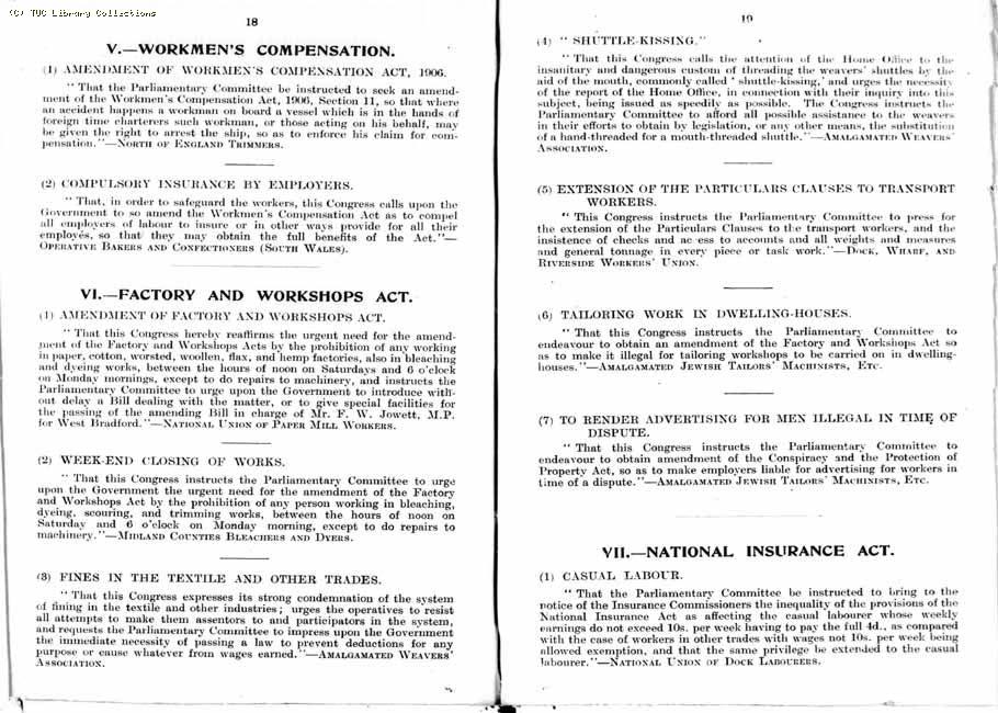 TUC Report, 1912