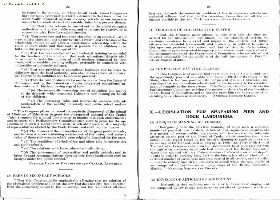 TUC Report, 1912