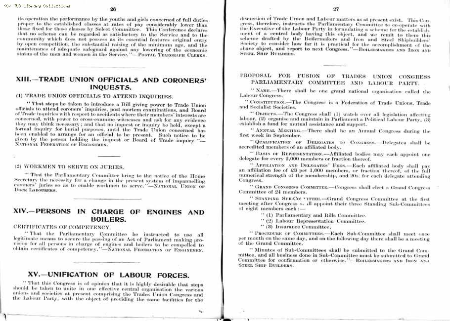 TUC Report, 1912